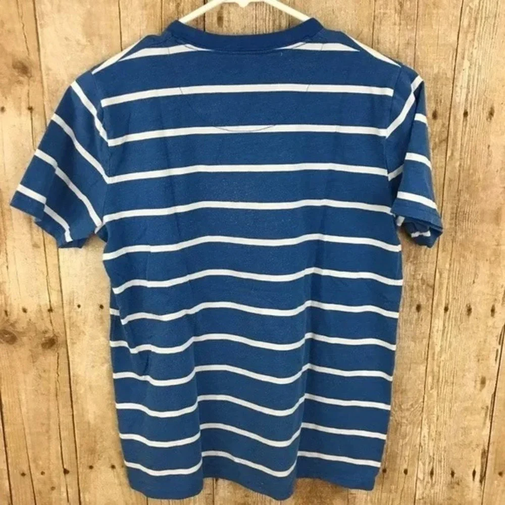 Abercrombie Kids Boys Blue White Striped Fitch‎ New York Graphic T-Shirt 15/16